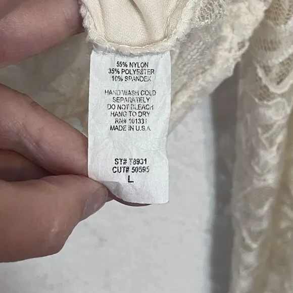 Vintage Y2K Lacey Top Women Large Feminine Ivory Coquette Bridgerton USA Made - Picture 5 of 8